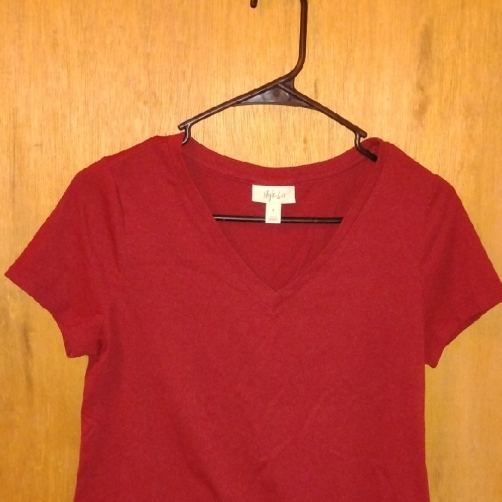 STYLUS Red Fitted Short Sleeve T-Shirt